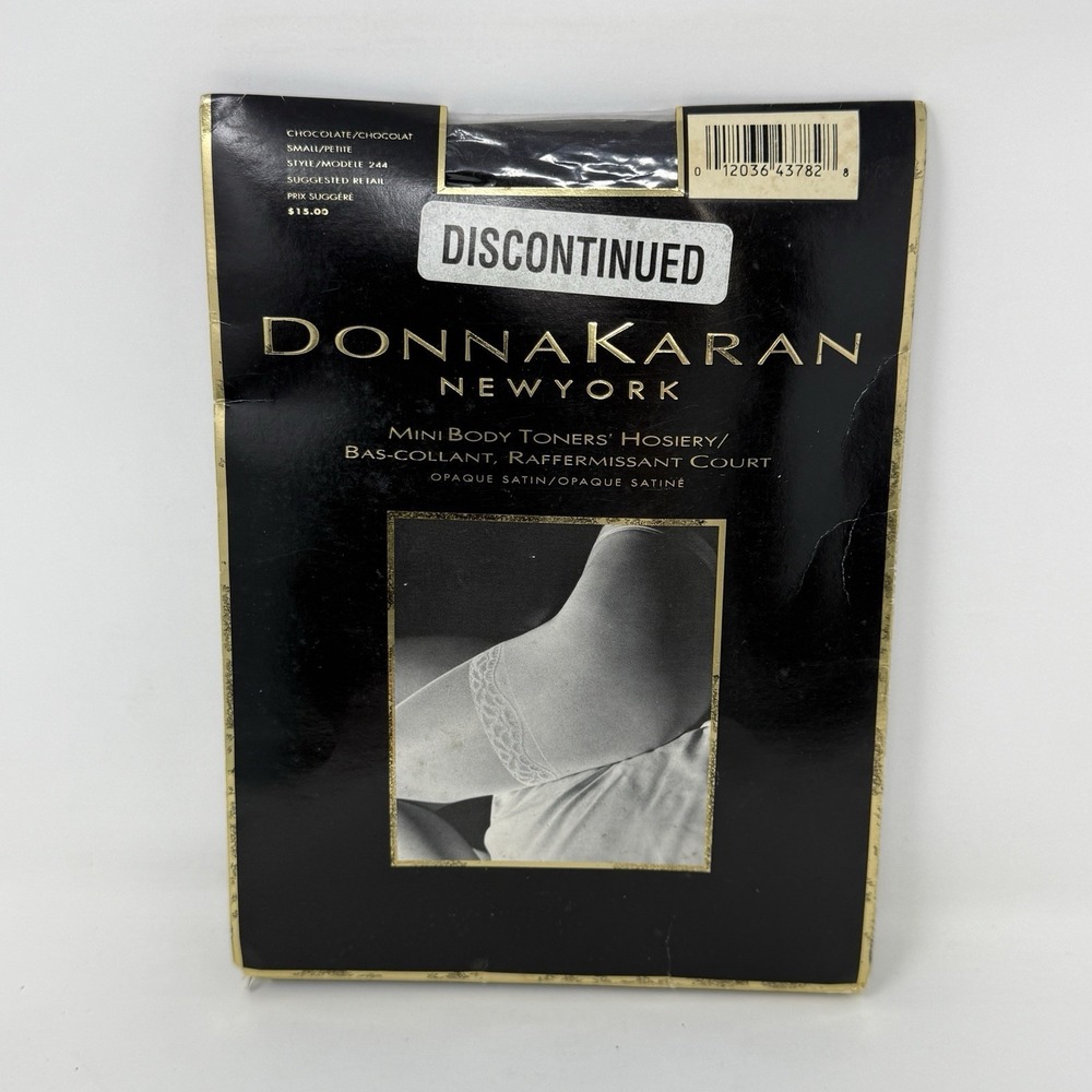 NEW Donna Karan Mini Body Toners Hosiery Chocolate Satin Style 244 Small Petite